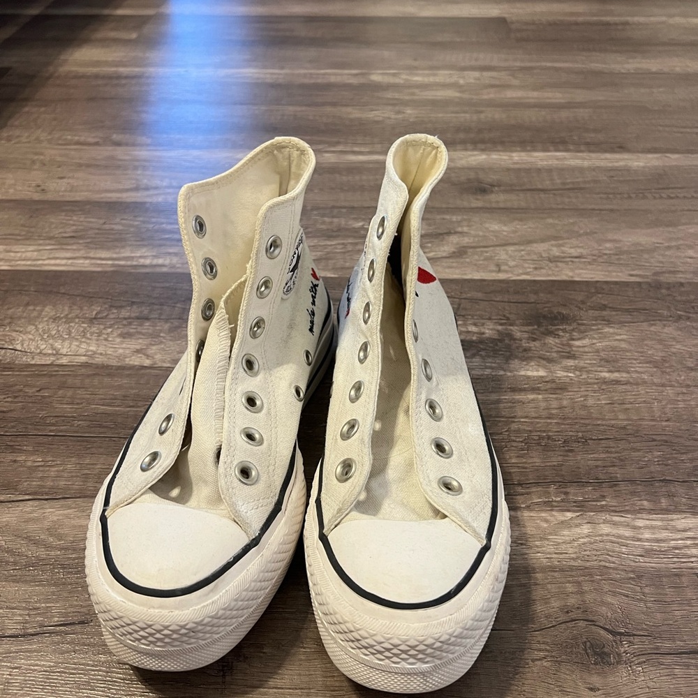 Converse “made with ❤️” creamy white High-Top Sneakers Canvas Classic